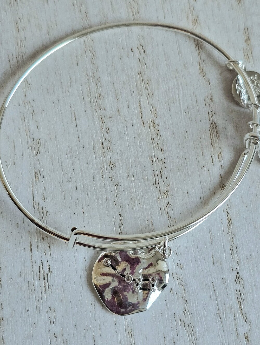 Alex and Ani Silver Heart Charm Bangle Little Dipper
